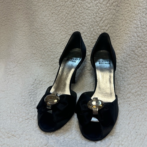 Stuart Weitzman Black Heels with Gem Detail - Picture 5 of 6